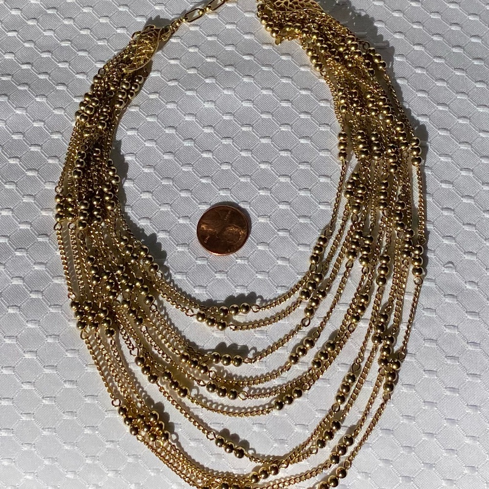 Vintage Kramer Signed Layered Multi Stranded Gold… - image 6